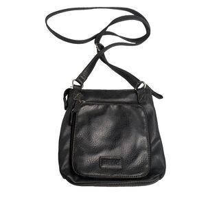 Relic Brand by Fossil Black Vegan Leather Crossbody Organizer Bag Purse